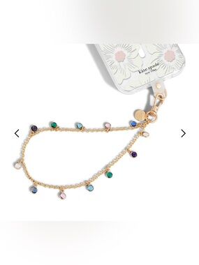 Kate Spade New York Phone Wristlet Strap Gold Chain Charm Lanyard/ NEW